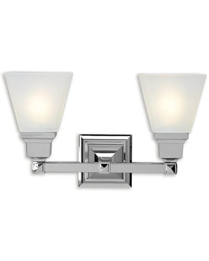 Mission 2-Light Bath Light - Polished Chrome, Steel