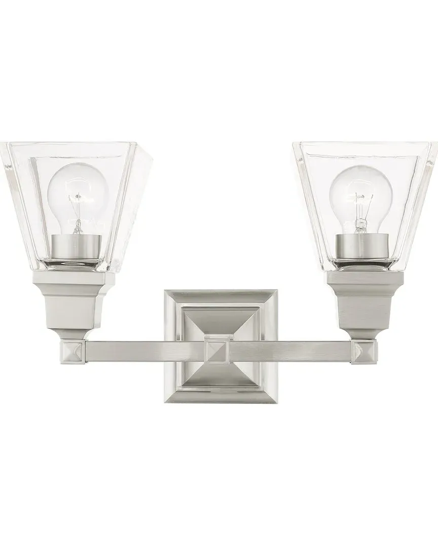 Mission 2-Light Vanity Sconce - Brushed Nickel, Steel