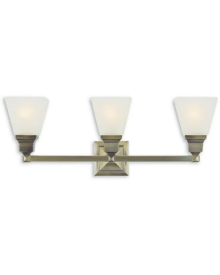 Mission 3-Light Bath Light - Antique Brass, Steel