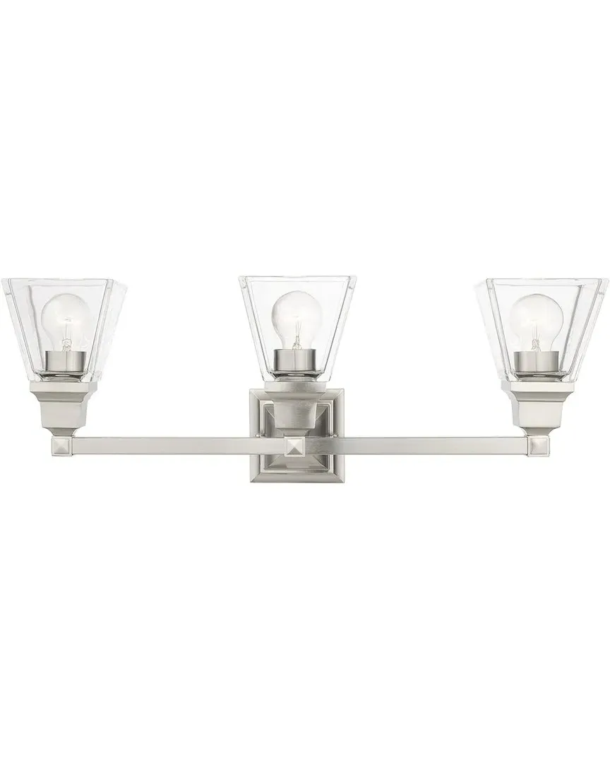 Mission 3-Light Vanity Sconce - Brushed Nickel, Steel