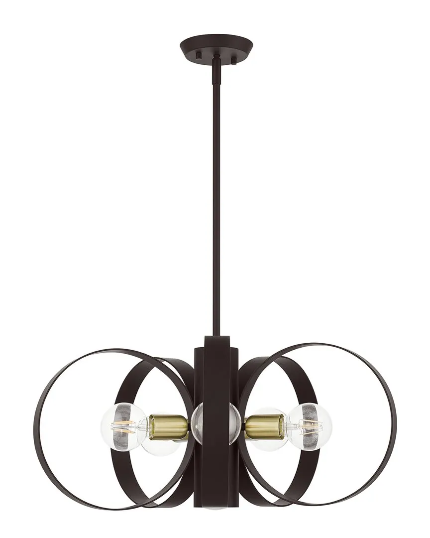 Modesto 6 Light Chandelier with Downlight - Bronze, Steel