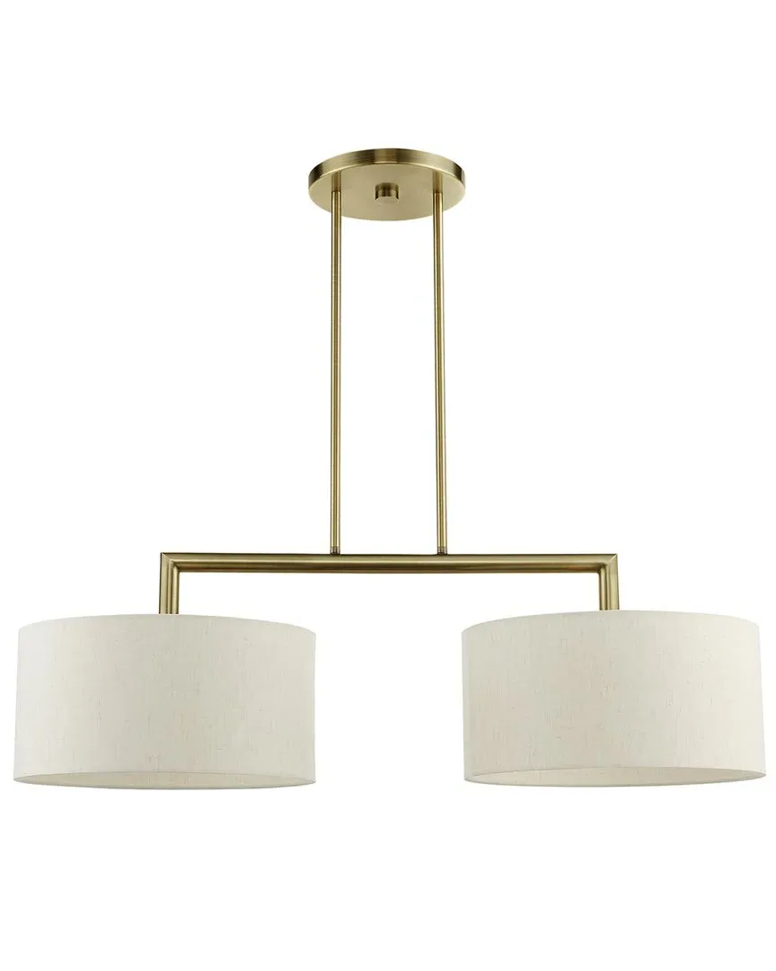 Monroe 2-Light Linear Chandelier - Antique Brass image