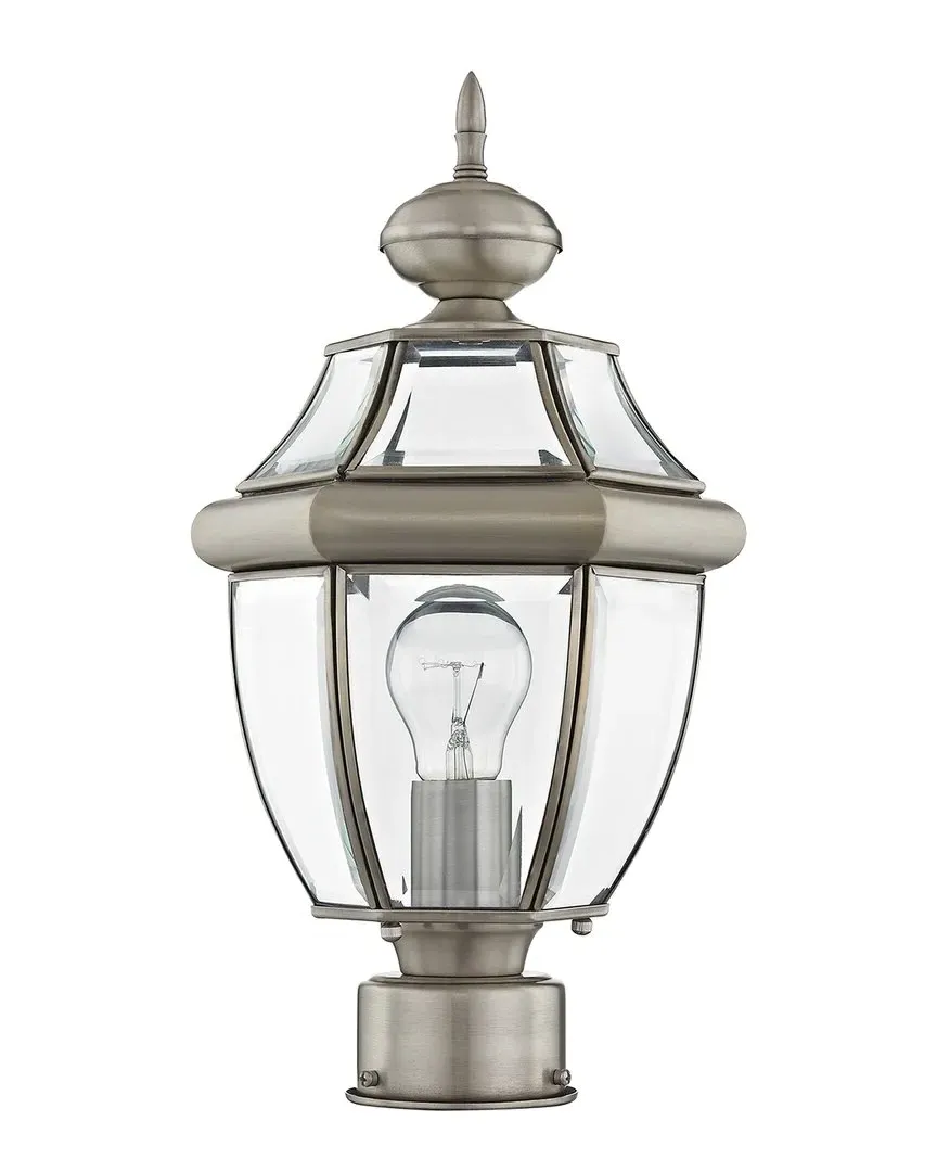 Monterey 1-Light Outdoor Post Top Lantern - Silver, Brass