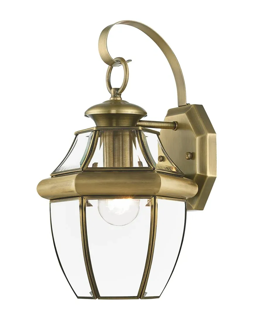 Monterey 1-Light Outdoor Wall Lantern - Antique Brass image
