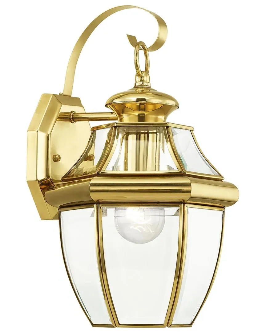 Monterey 1-Light Outdoor Wall Lantern - Gold, Brass image