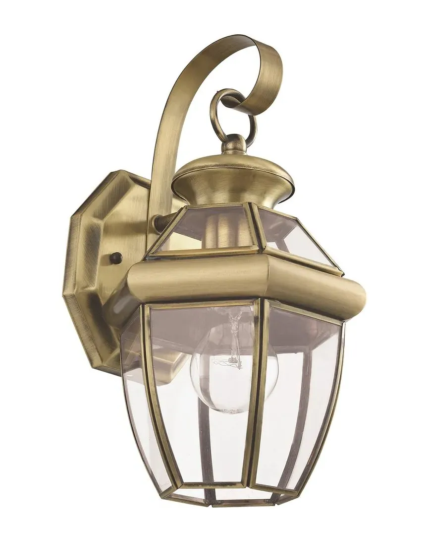 Monterey 1-Light Outdoor Wall Lantern - Gold, Brass image