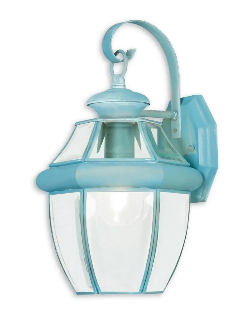 Monterey 1-Light Outdoor Wall Lantern - Verdigris, Brass image