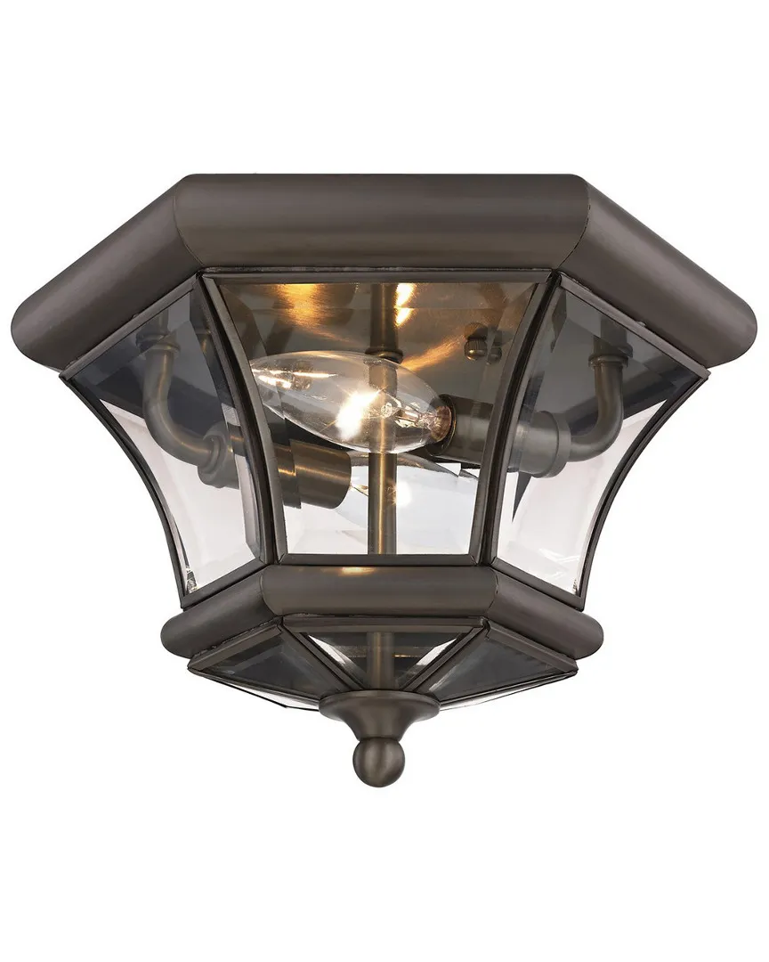 Monterey 2-Light Ceiling Mount Lantern - Bronze, Brass