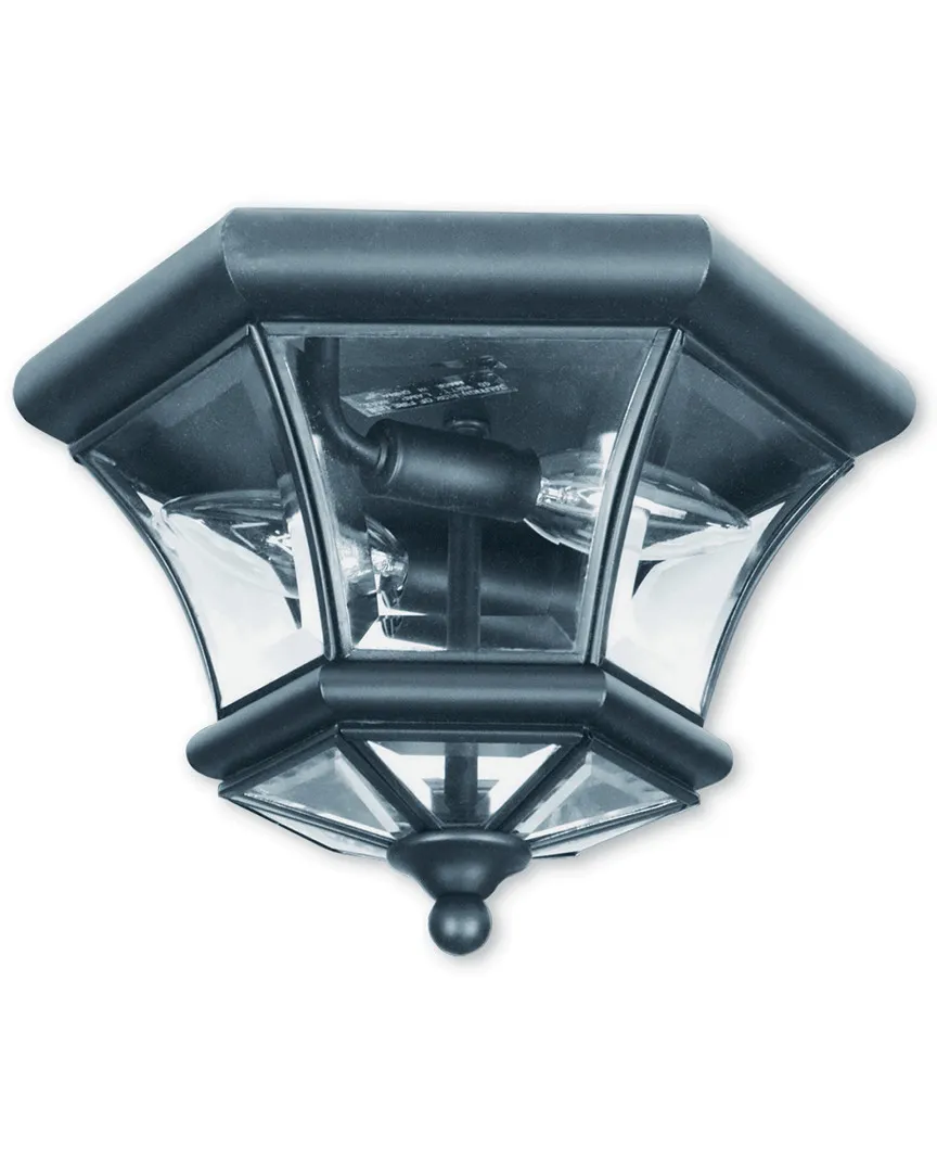 Monterey 2-Light Outdoor Ceiling Mount - Black, Brass