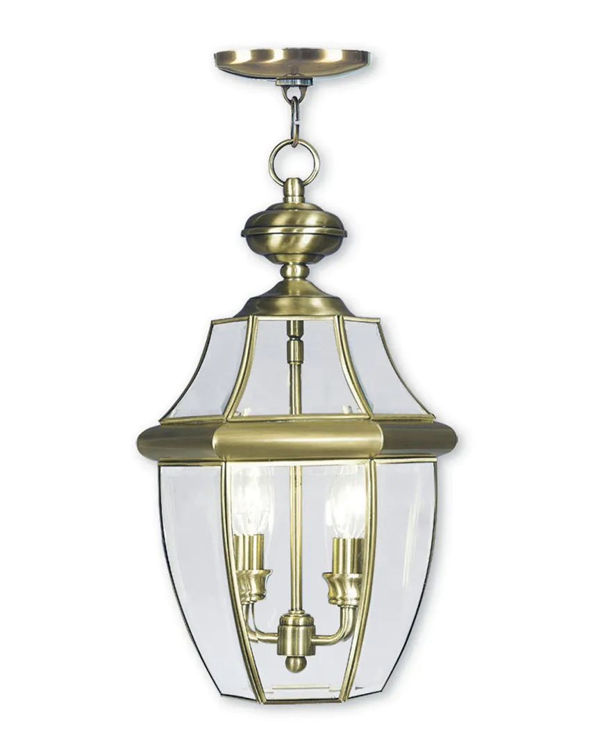 Monterey 2-Light Outdoor Chain Lantern - Antique Brass
