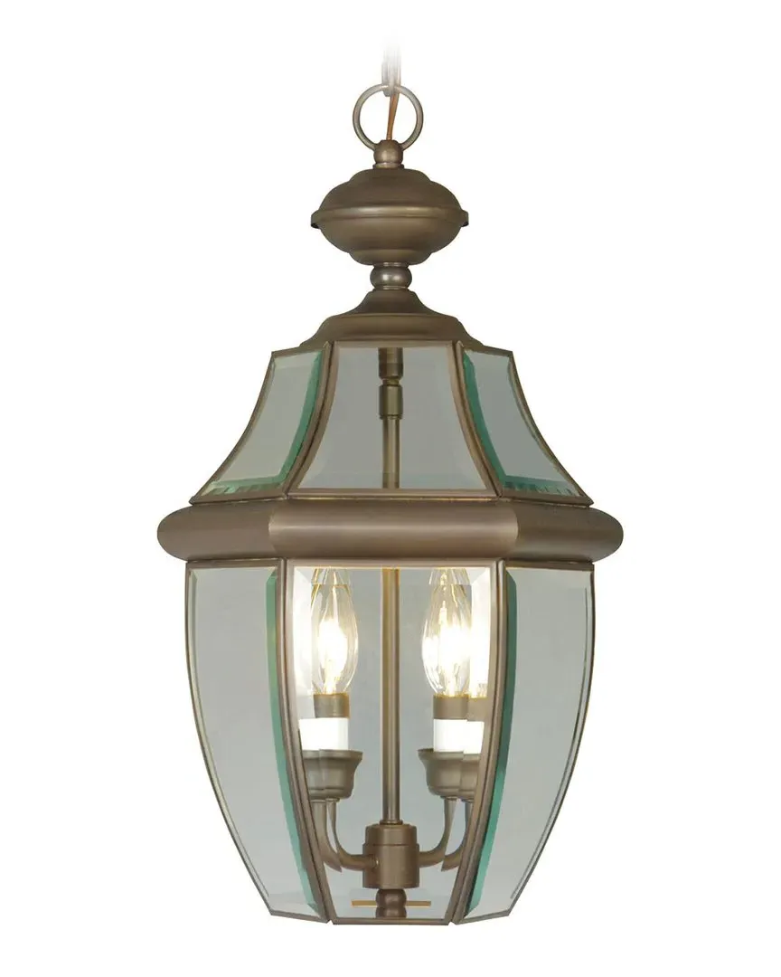 Monterey 2-Light Outdoor Pendant Lantern - Bronze, Brass image