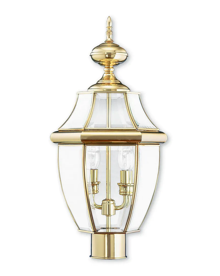 Monterey 2-Light Outdoor Post Lantern - Polished Brass