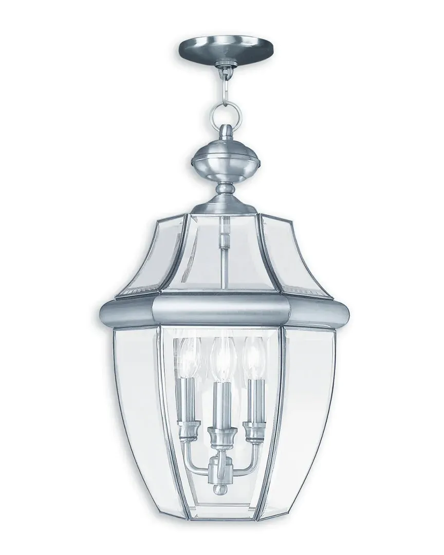 Monterey 3-Light Chain Lantern - Brushed Nickel