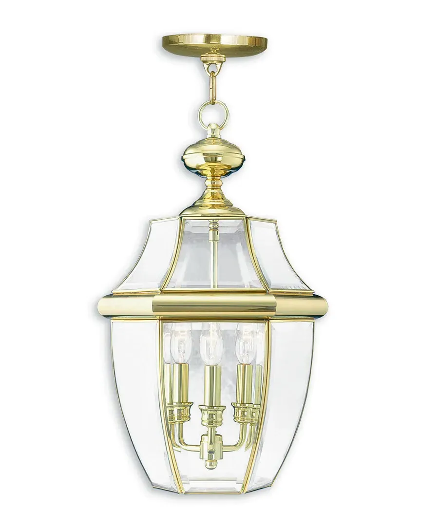 Monterey 3-Light Chain Lantern - Polished Brass