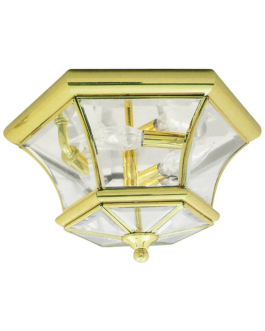 Monterey 3-Light Outdoor Ceiling Mount - Polished Brass