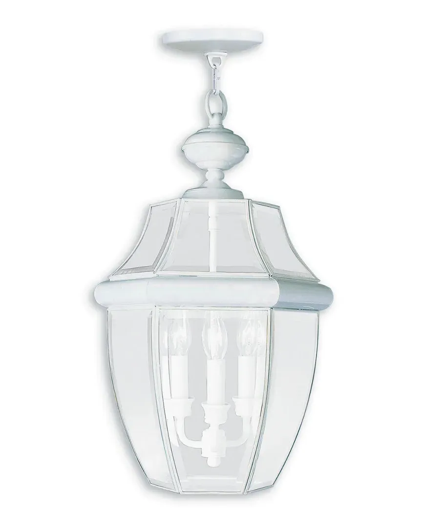 Monterey 3-Light Outdoor Chain Lantern - White