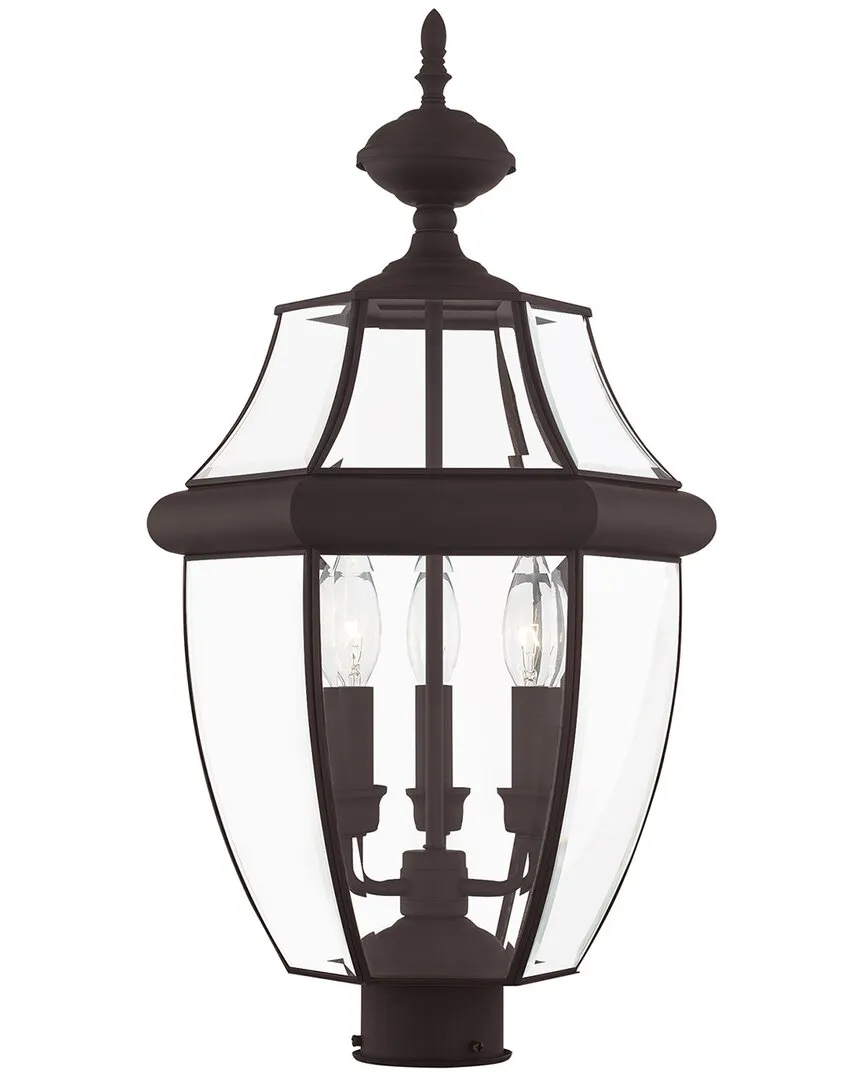 Monterey 3-Light Outdoor Post Lantern - Bronze, Brass