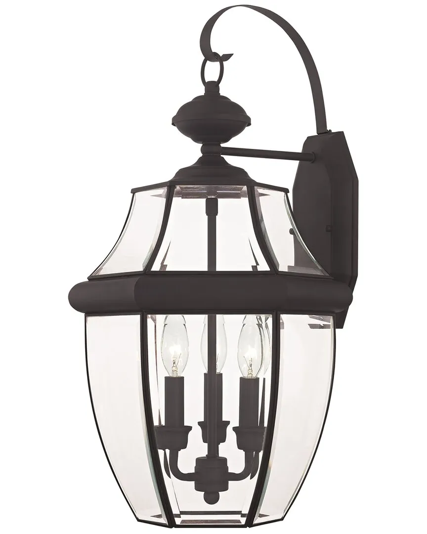 Monterey 3-Light Outdoor Wall Lantern - Bronze, Brass