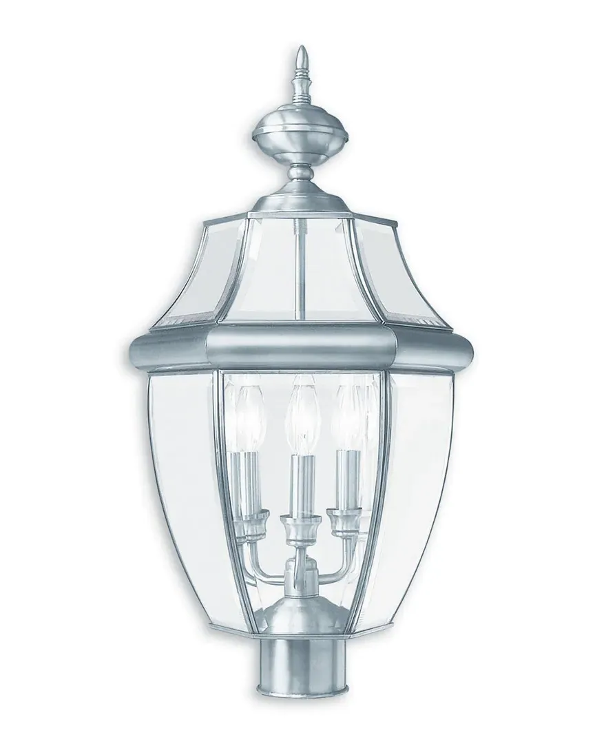 Monterey 3-Light Post Lantern - Brushed Nickel