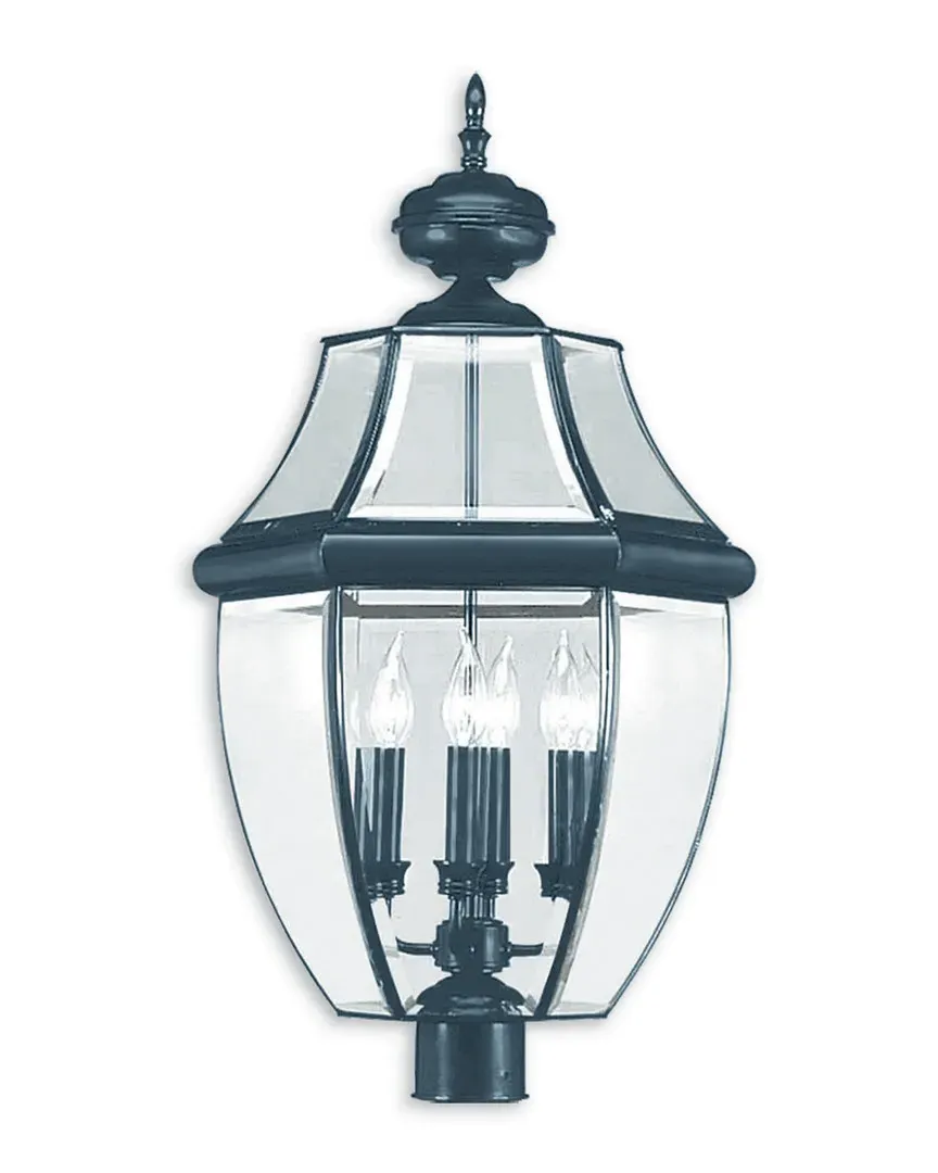 Monterey 4-Light Outdoor Post Lantern - Black, Brass image