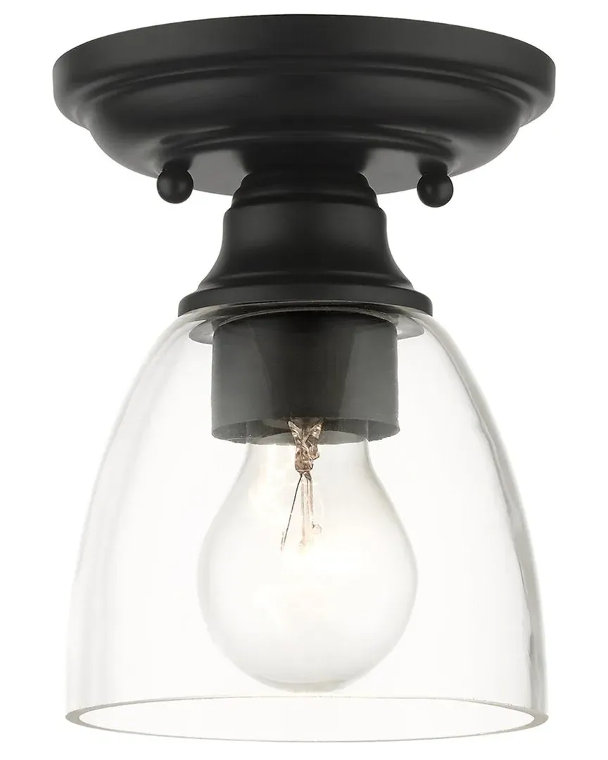 Montgomery 1-Light Flush Mount - Black, Steel image