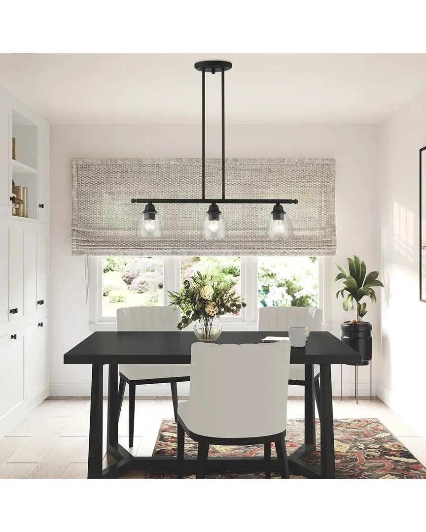 Montgomery 3-Light Linear Chandelier - Black, Steel image