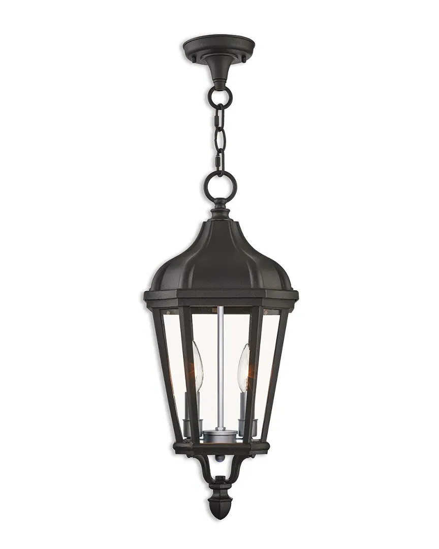 Morgan 2-Light Outdoor Pendant Lantern - Textured Black