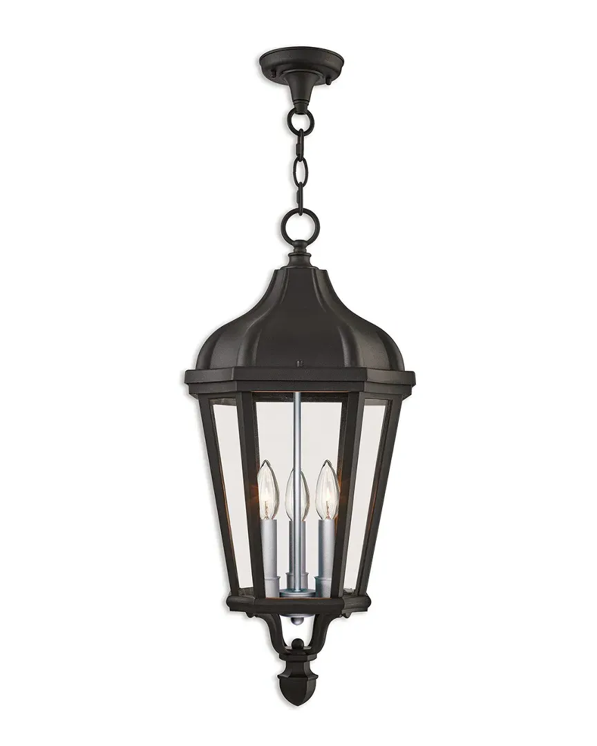 Morgan 3-Light Outdoor Pendant Lantern - Black image