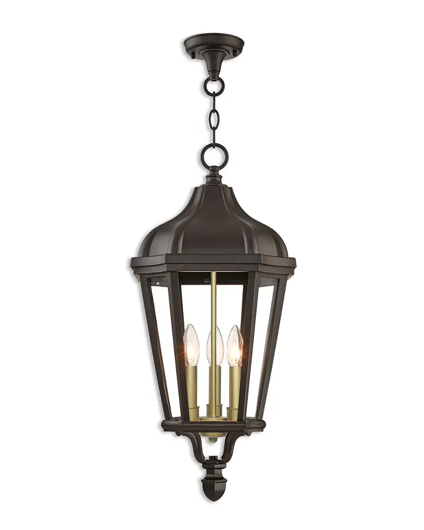 Morgan 3-Light Outdoor Pendant Lantern - Bronze