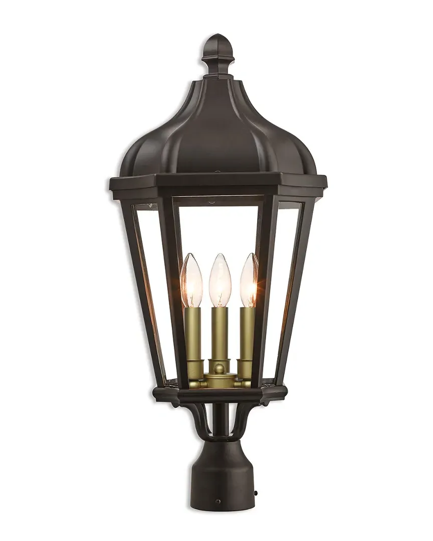 Morgan 3-Light Post Top Lantern - Bronze