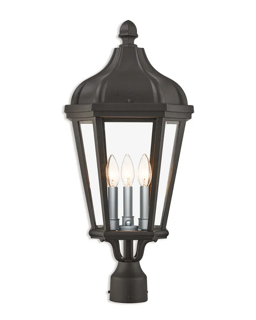 Morgan 3-Light Post Top Lantern - Textured Black