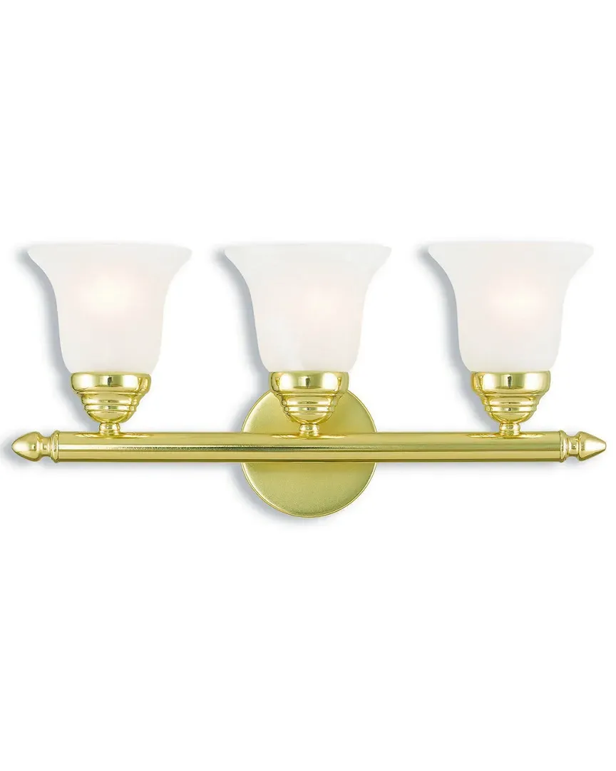 Neptune 3-Light Bath Light - Polished Brass, Steel