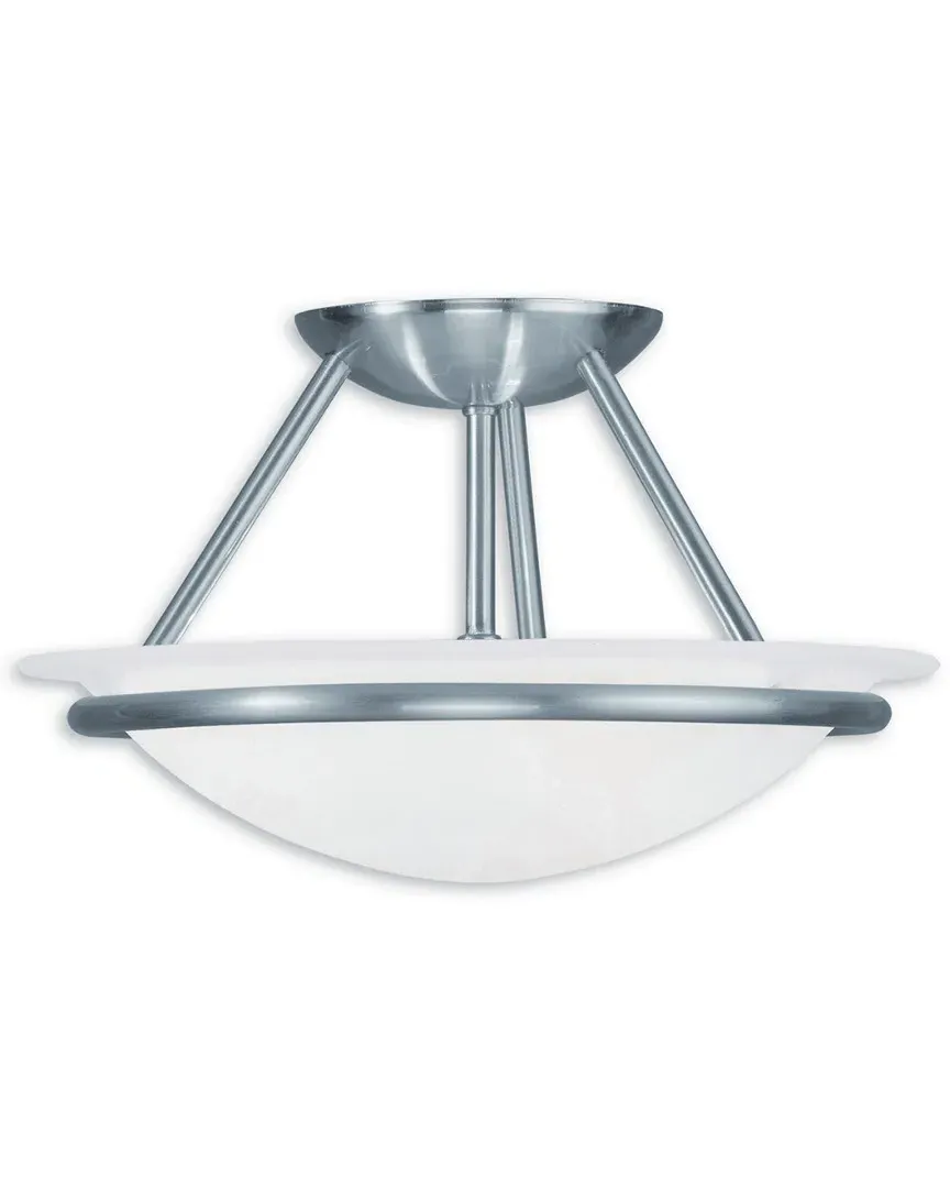 Newburgh 2-Light Semi Flush Mount - Brushed Nickel, Steel