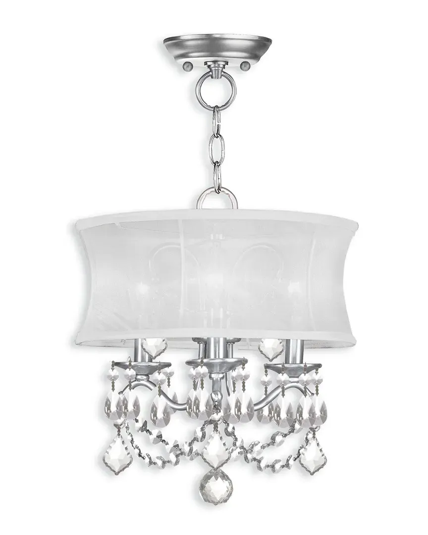 Newcastle 3-Light Chain Hang Chandelier - Brushed Nickel, Steel