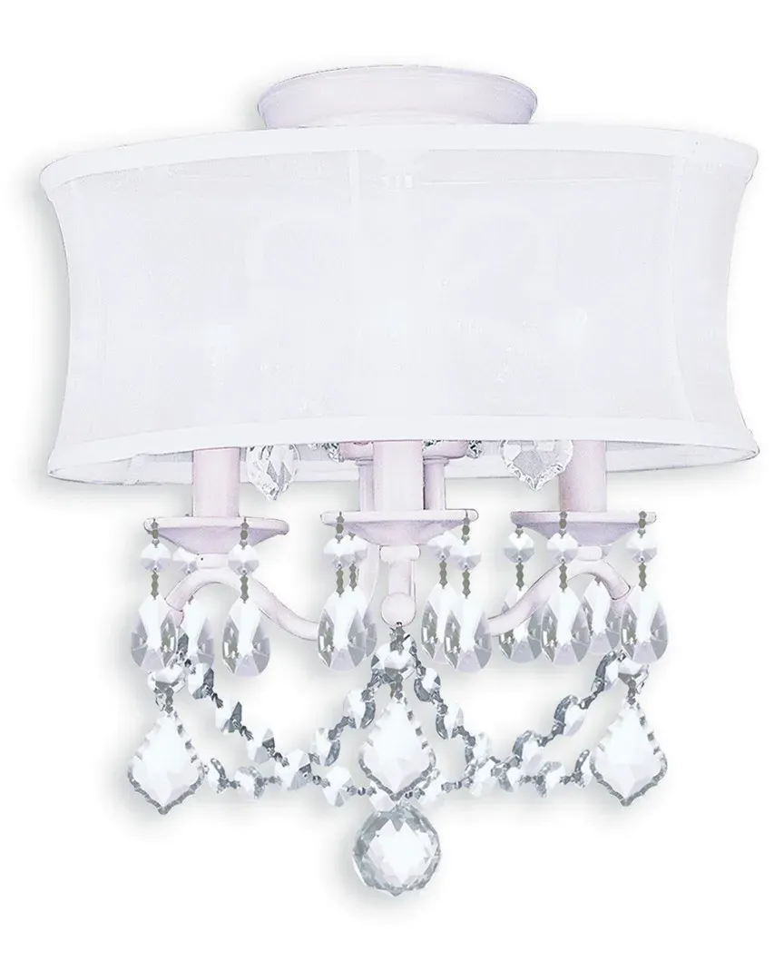 Newcastle 3-Light Chain Hang Chandelier - White, Steel