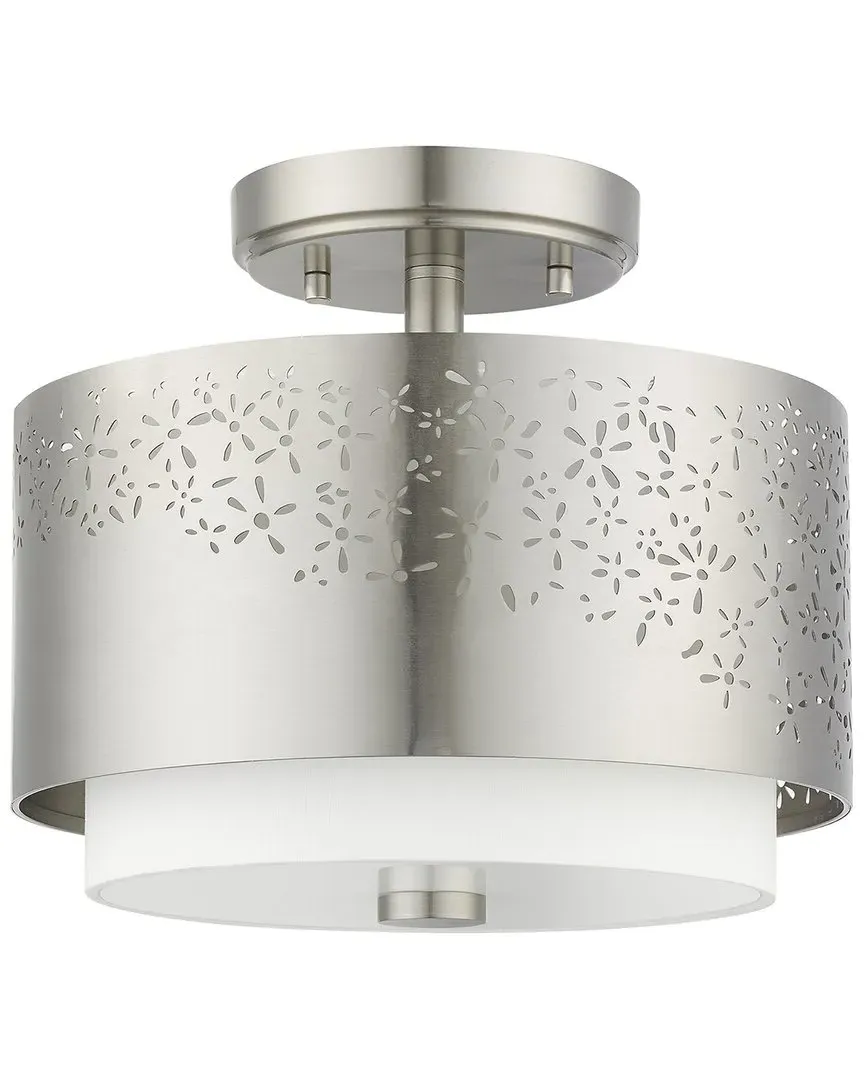 Noria 2 Light Semi-Flush - Brushed Nickel, Steel