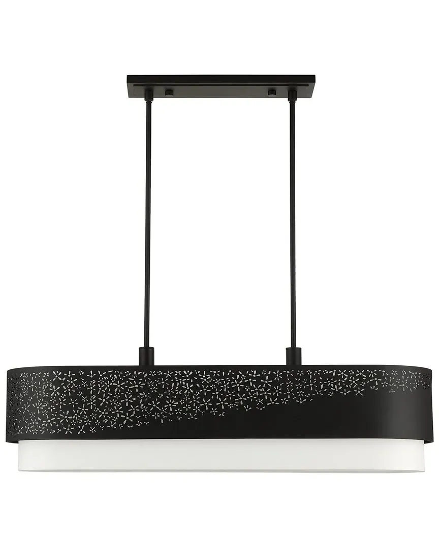 Noria 6 Light Linear Chandelier - Black, Steel