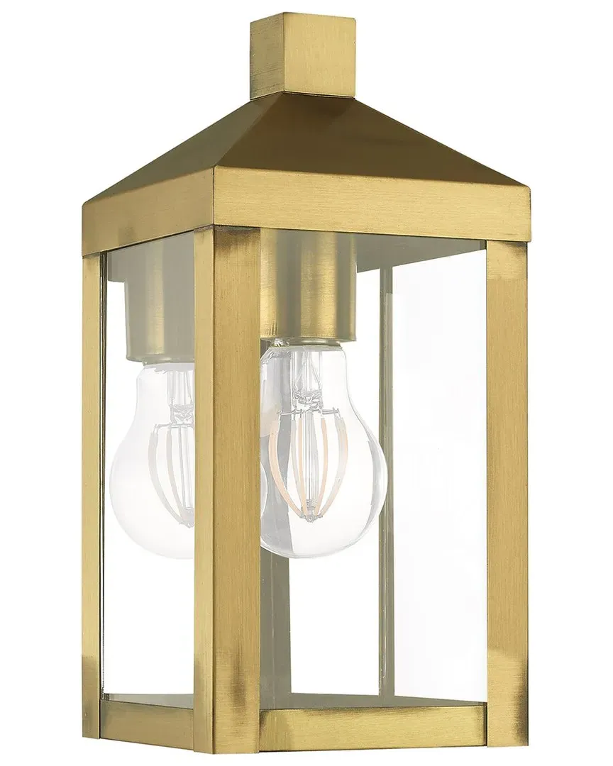 Nyack 1-Light Outdoor Wall Lantern - Antique Brass