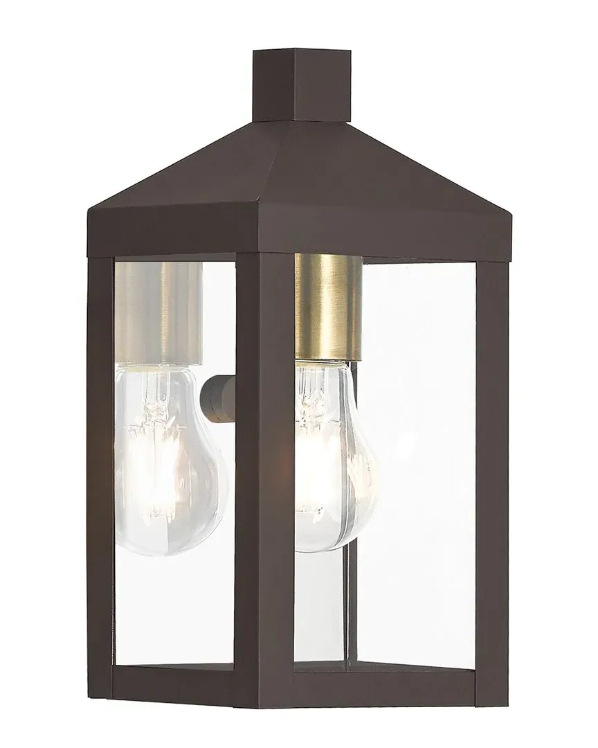 Nyack 1-Light Outdoor Wall Lantern - Bronze, Brass image