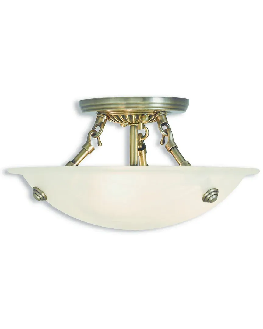 Oasis 3-Light Ceiling Mount - Antique Brass, Steel