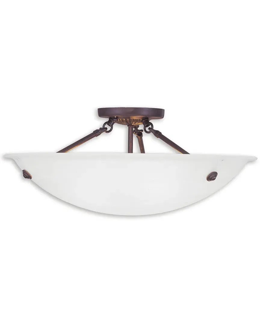 Oasis 3-Light Ceiling Mount - Bronze, Steel