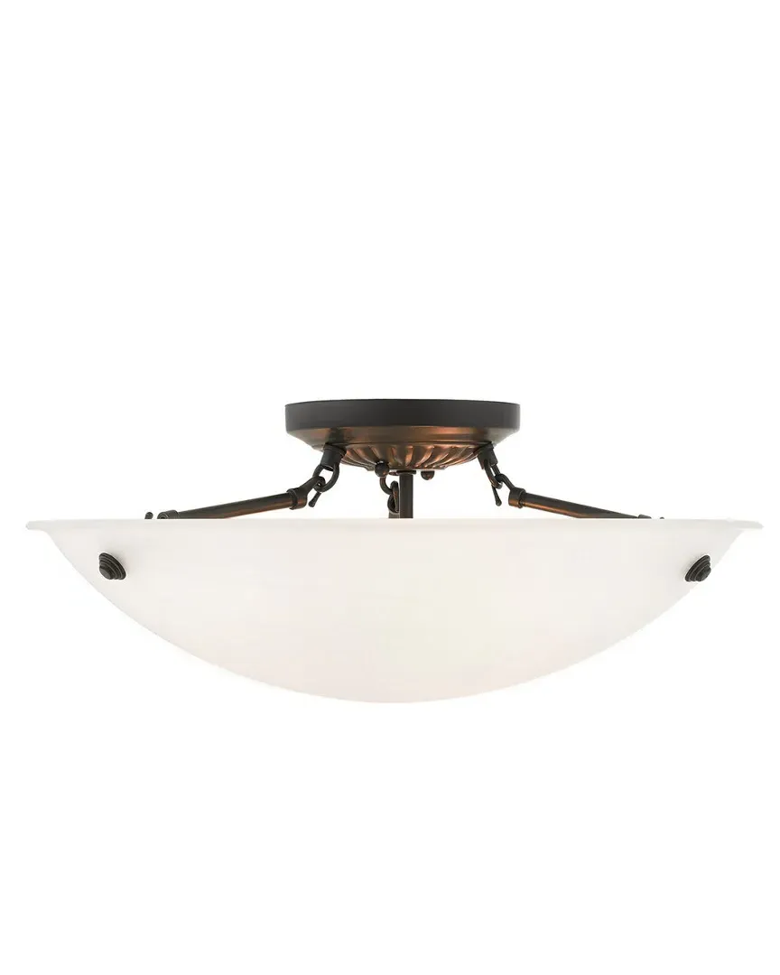 Oasis 3-Light Ceiling Mount - Bronze, Steel