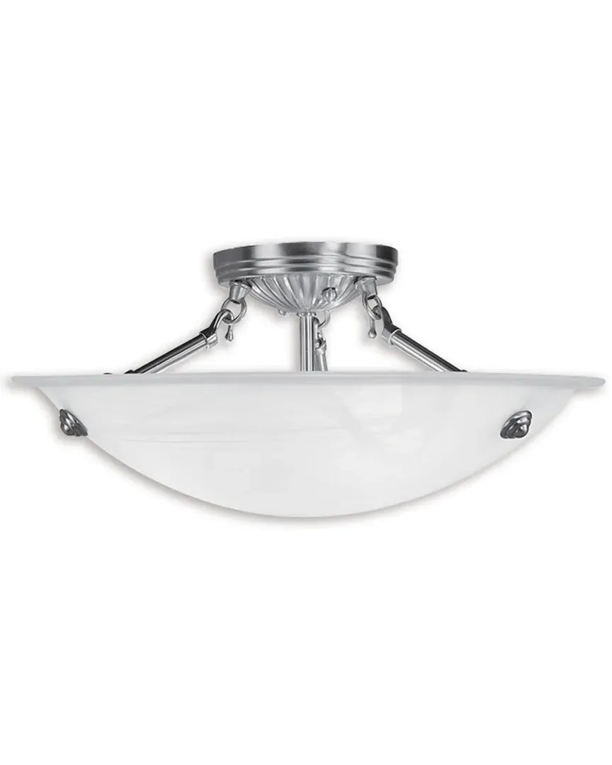 Oasis 3-Light Ceiling Mount - Brushed Nickel, Steel