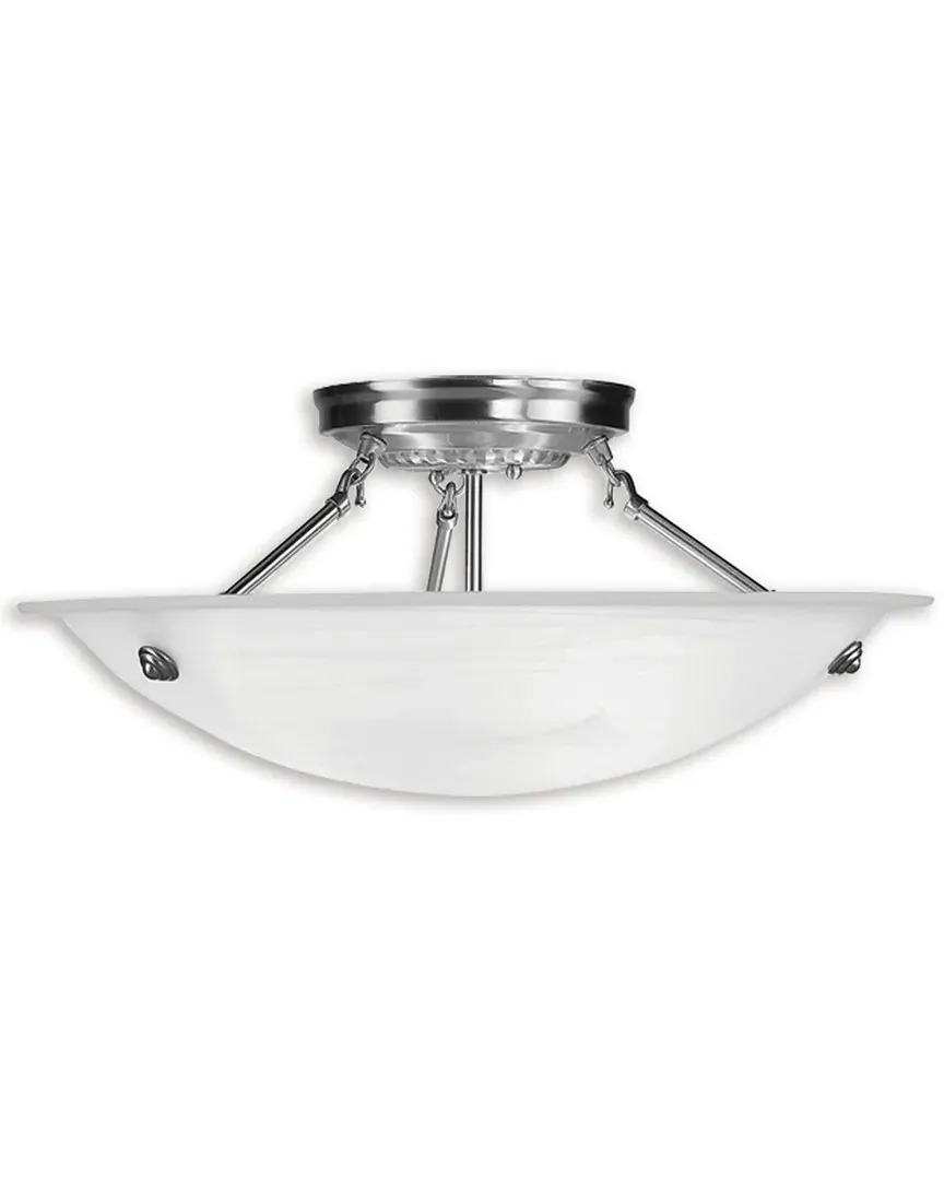 Oasis 3-Light Ceiling Mount - Brushed Nickel, Steel