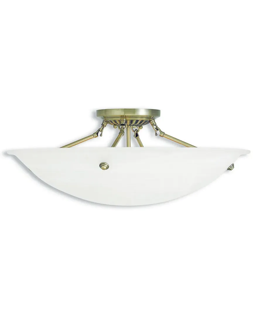 Oasis 4-Light Ceiling Mount - Antique Brass, Steel