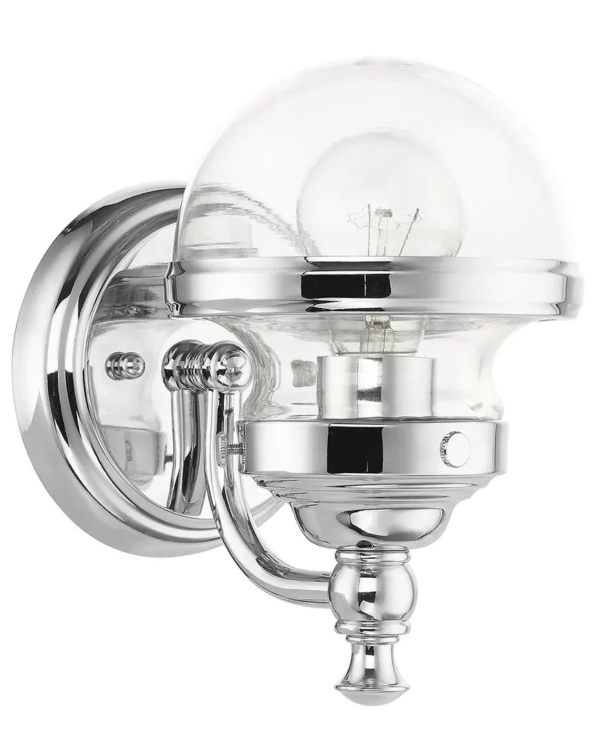 Oldwick 1-Light Vanity Sconce - Polished Chrome, Clear Glass image
