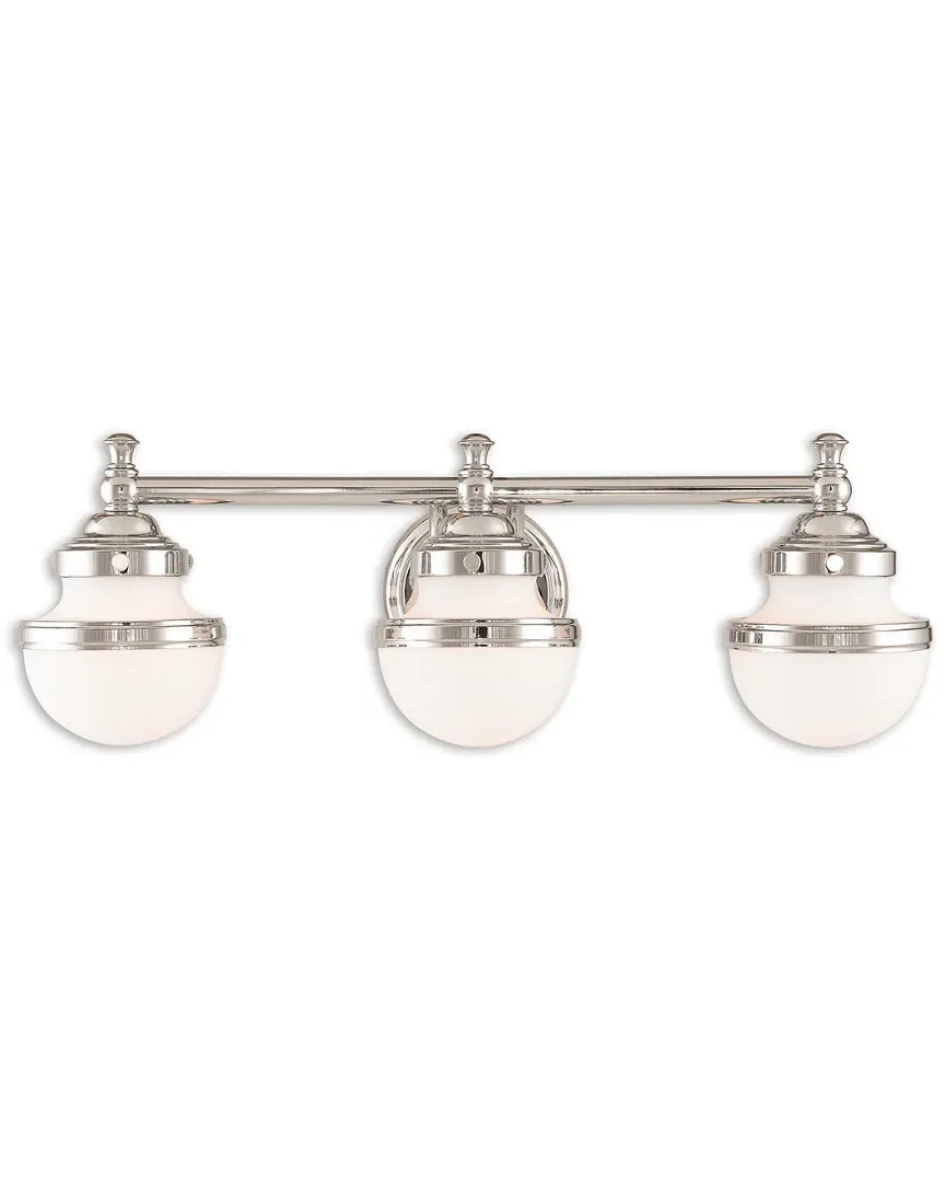 Oldwick 3-Light Bath Light - Polished Chrome, Steel