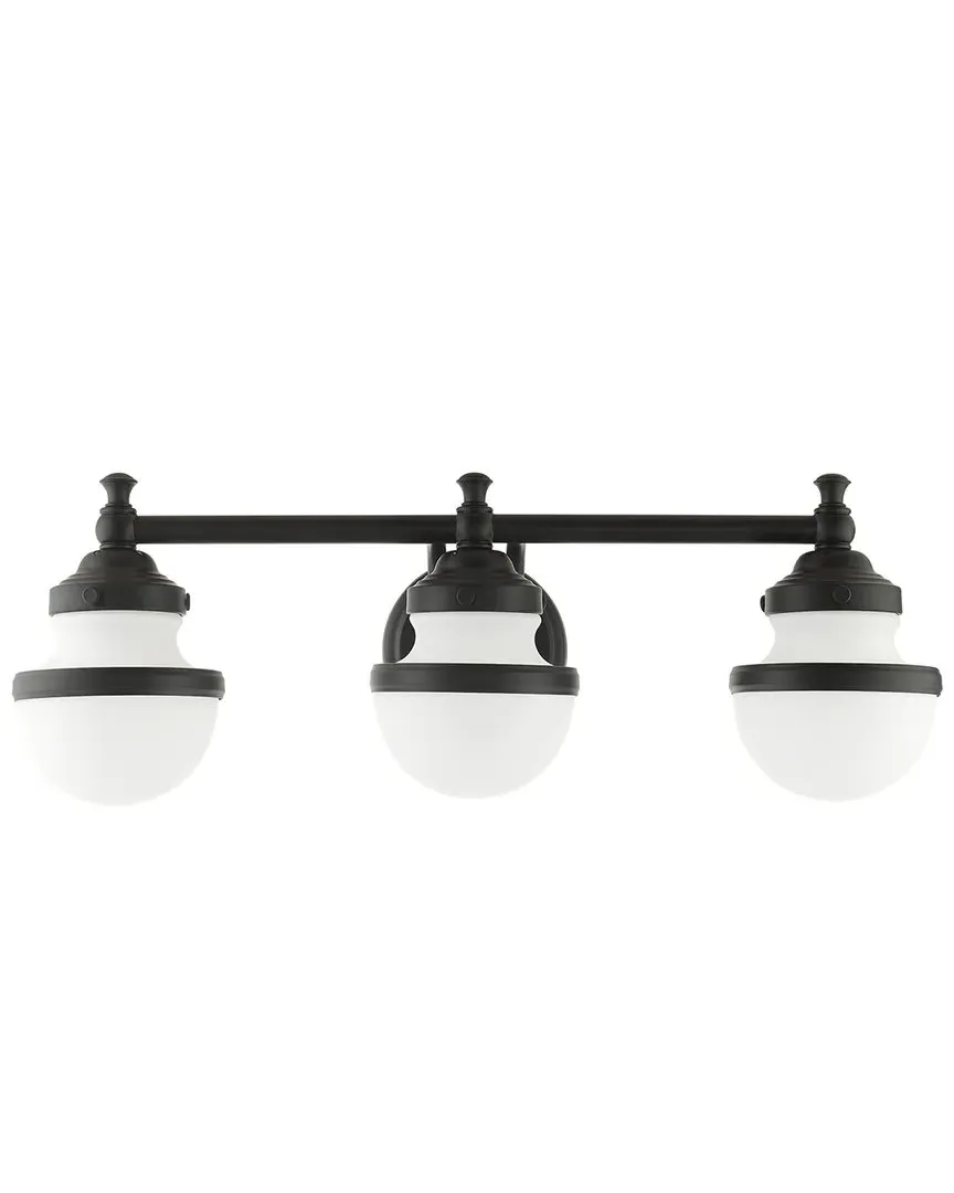 Oldwick 3-Light Vanity Sconce - Black, Steel