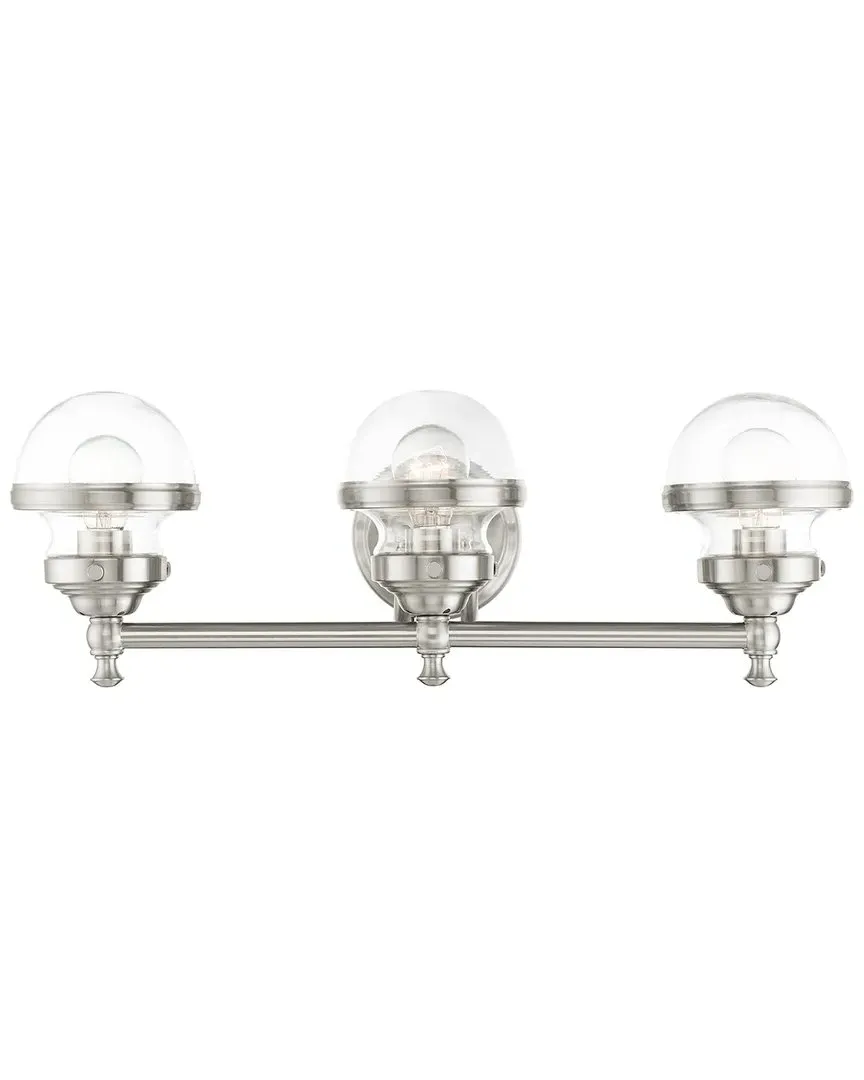 Oldwick 3-Light Vanity Sconce - Brushed Nickel, Steel