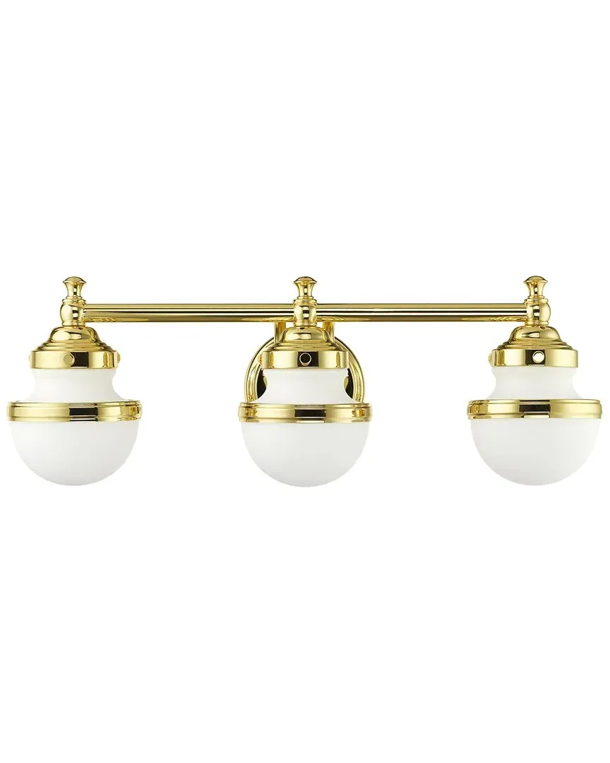 Oldwick 3-Light Vanity Sconce - Polished Brass, Steel